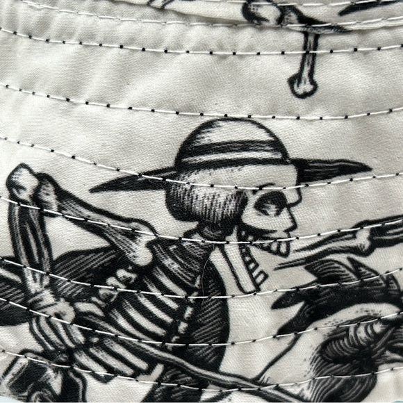 Espolon Tequila Reversible Black Bucket Hat Skeletons Graphic All Over Print - Picture 9 of 15